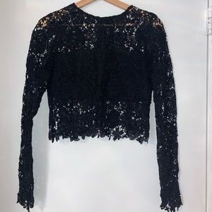 MENDOCINO ENDLESS ROSE - Lace Long Sleeved Crop-Top